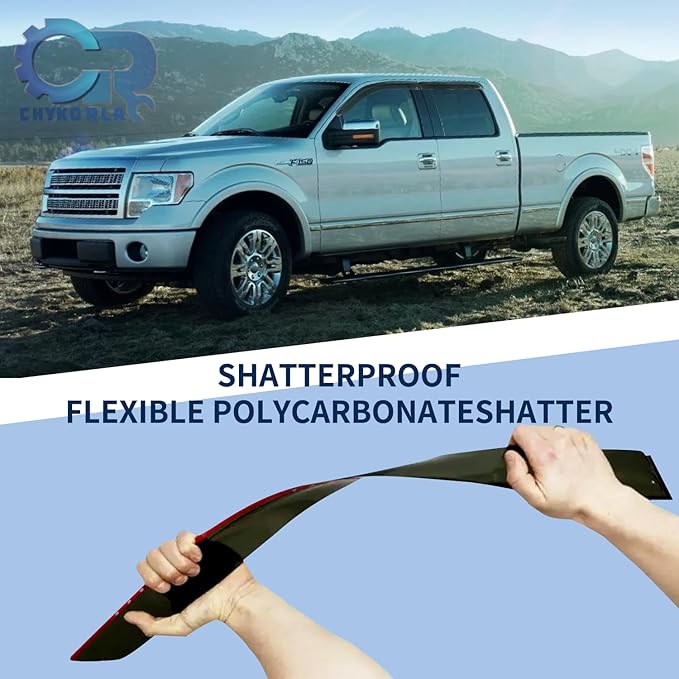 Rain Guards Window Visors Fit for 2009-2014 Ford F150 SuperCrew Cab Truck