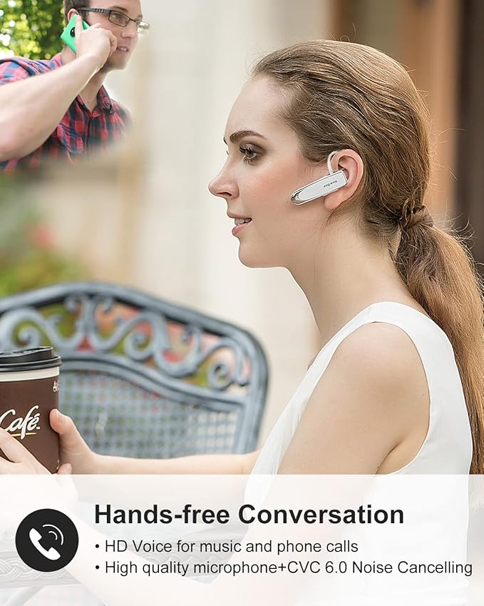 New bee Bluetooth Earpiece V5.0 Wireless Handsfree Headset 24 Hrs Driving 60 ...