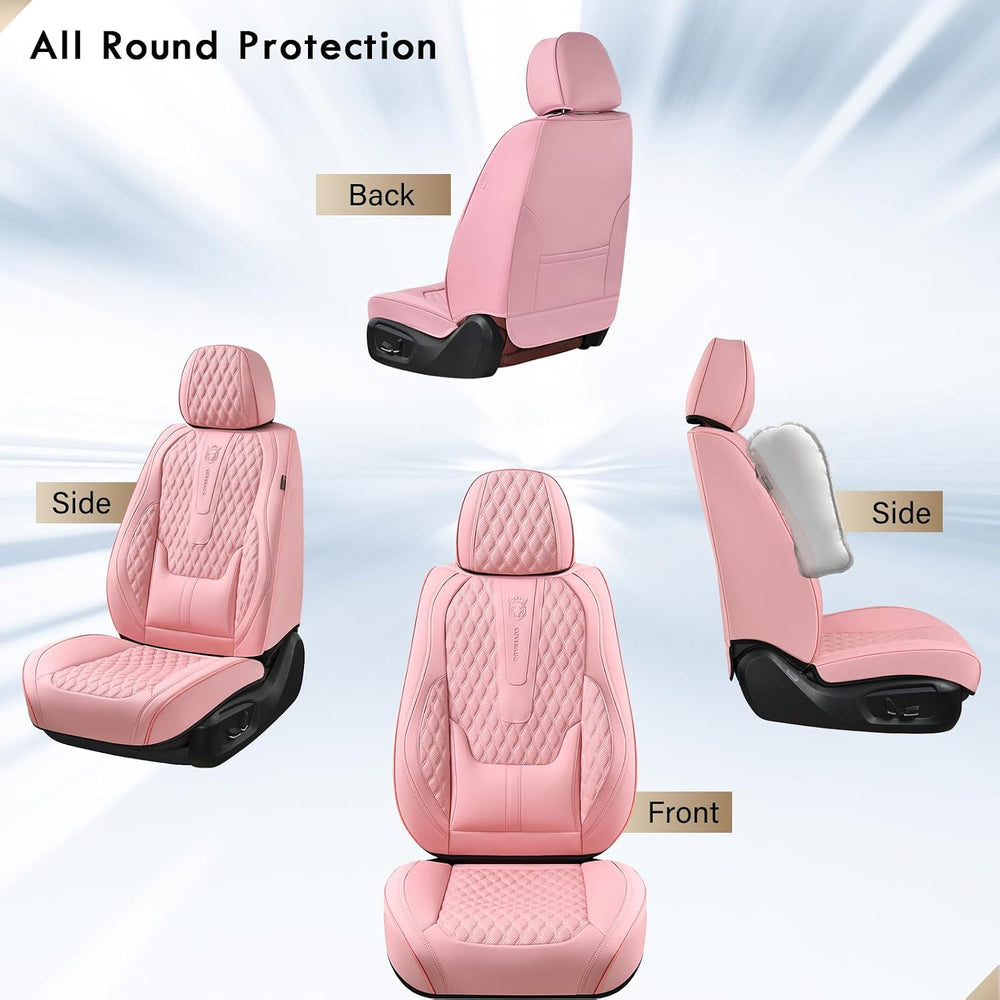 Coverado Seat Covers Full Set, Pink Car Seat Covers, Waterproof Car Seat Cove...