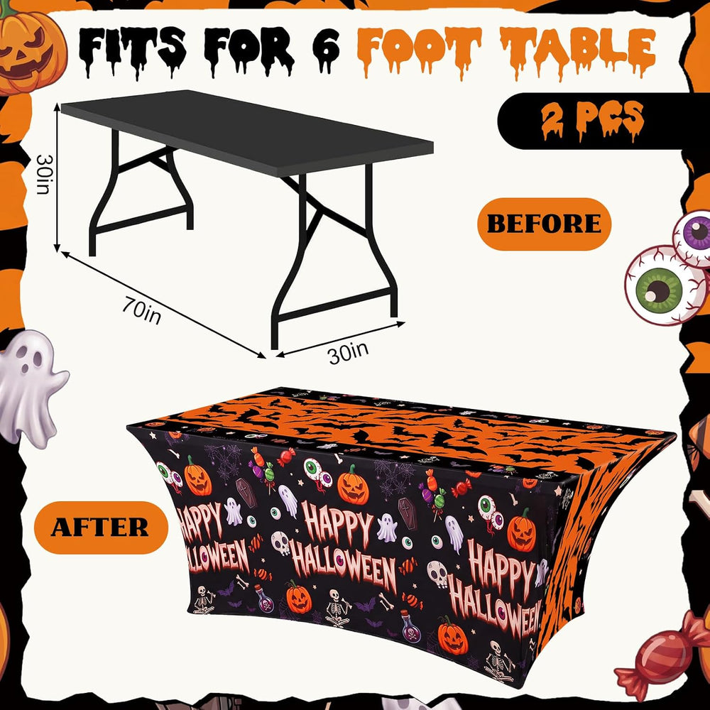 Batiyeer 2 Pcs 6ft Halloween Tablecloths Party Decorations