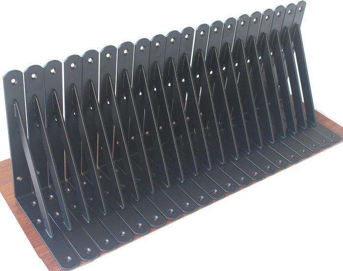 20 Pack L8 x H 6" Black Heavy Duty Shelf Brackets
