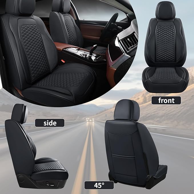 2 Packs Car Seat Covers Leather Car Seat Covers Universal Seat Covers