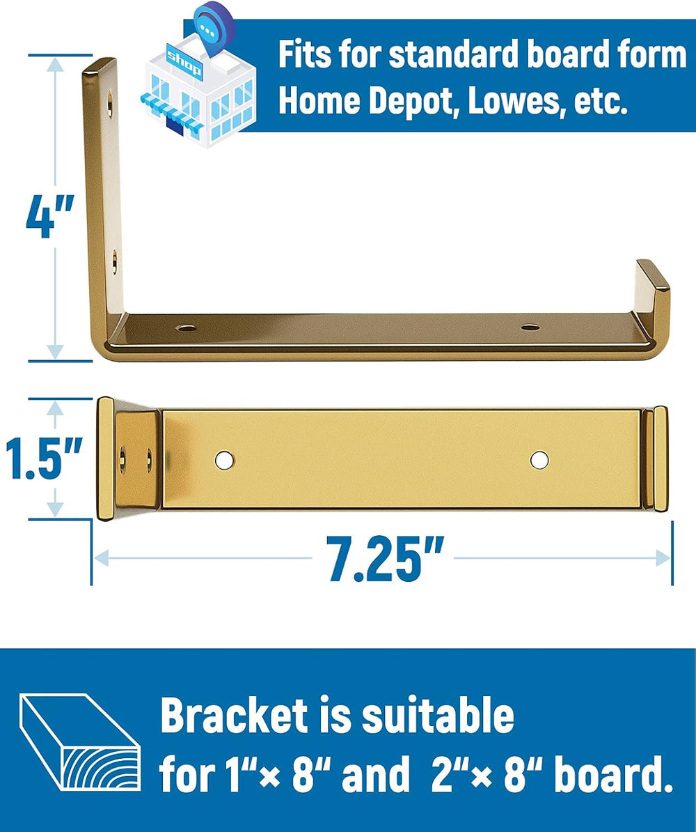 LEOPO 8 inch Shelf Bracket for DIY Floating Shelf, 1/5 inch Thick Heavy Duty ...