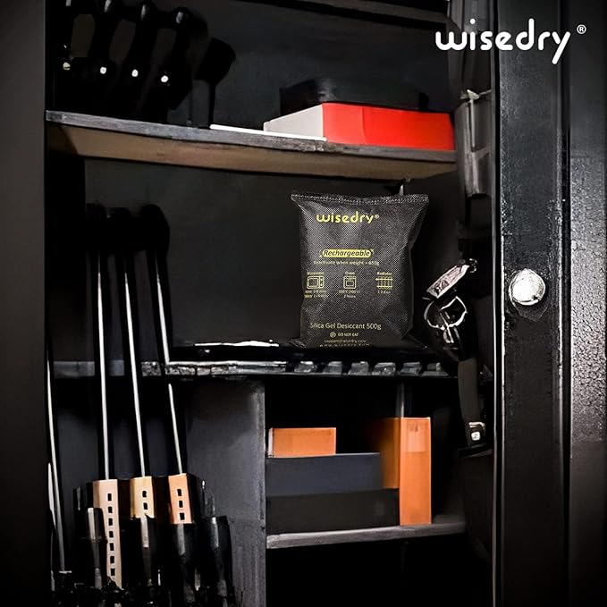 wisedry 4 x 500 Grams Rechargeable Silica Gel Car Dehumidifier, Microwave Fast