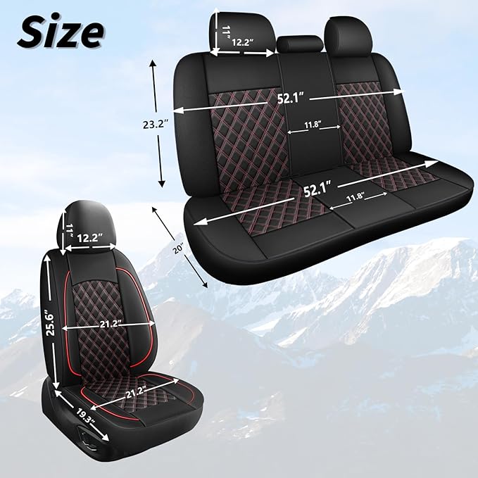 Leather Car Seat Covers, Breathable and Waterproof Napa Leather Automotive Seat