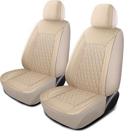 Car Seat Covers, Breathable and Waterproof Leather Seat Covers, Luxury PU (2 Pack Seat Protectors)