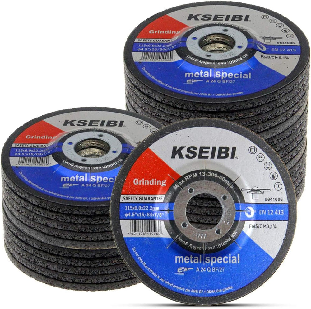 KSEIBI 651006 Grinding Wheels 25-Pack, Aluminum Oxide Discs for Metal & S...
