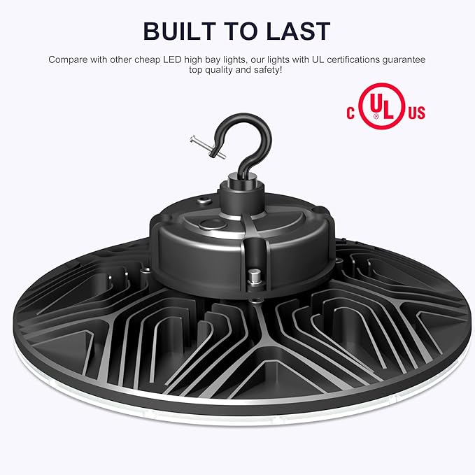 150W UFO-LED-High-Bay-Light, UL & DLC Listed 5000K Daylight 21000LM, 0-10V