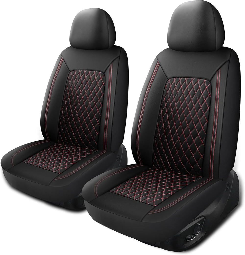 Car Seat Cover, Breathable and Waterproof Leather Seat Covers, Luxury PU (2 P...