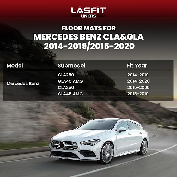 LASFIT Floor Mats for Mercedes Benz CLA 2014-2019 & GLA 2015-2020 250/45 AMG