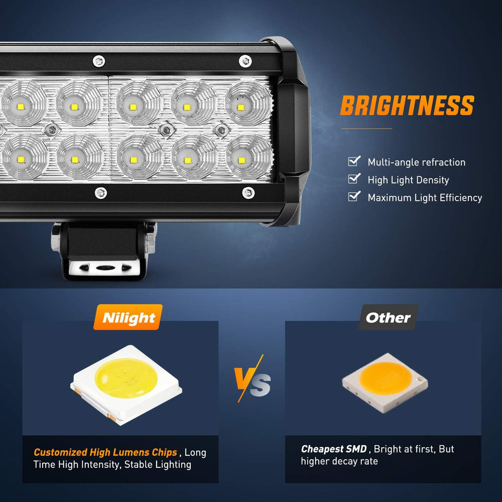 Nilight - 60007C-A 25" 162W Led Light Bar Flood Spot Combo Waterproof Dr...