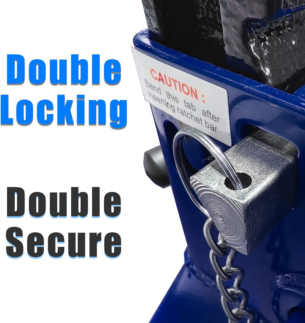 TCE 3 Ton (6,000 LBs) Capacity Double Locking Steel Jack Stands, 2 Pack, Blue...