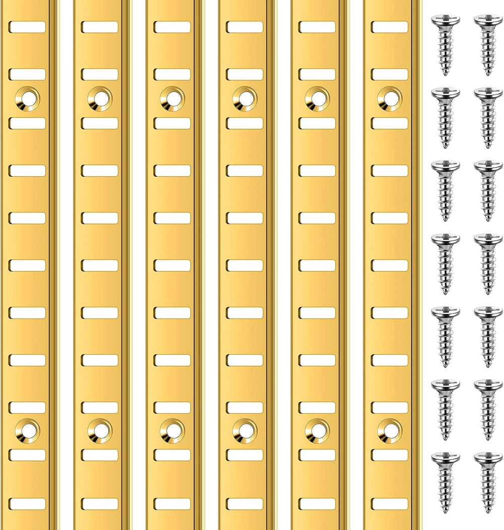 Yaocom 6 Pcs 36 Inch Shelf Pilaster Metal Mortise Mount Pilaster Strip Adjust...