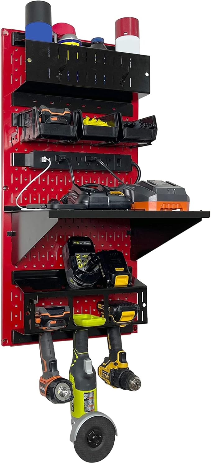Wall Control Power Tool Storage Organizer Kit Cordless Drill Holder Charging