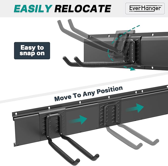 EVERHANGER Garage Tool Storage Organizer, Wall Mount Garden Tool Rack