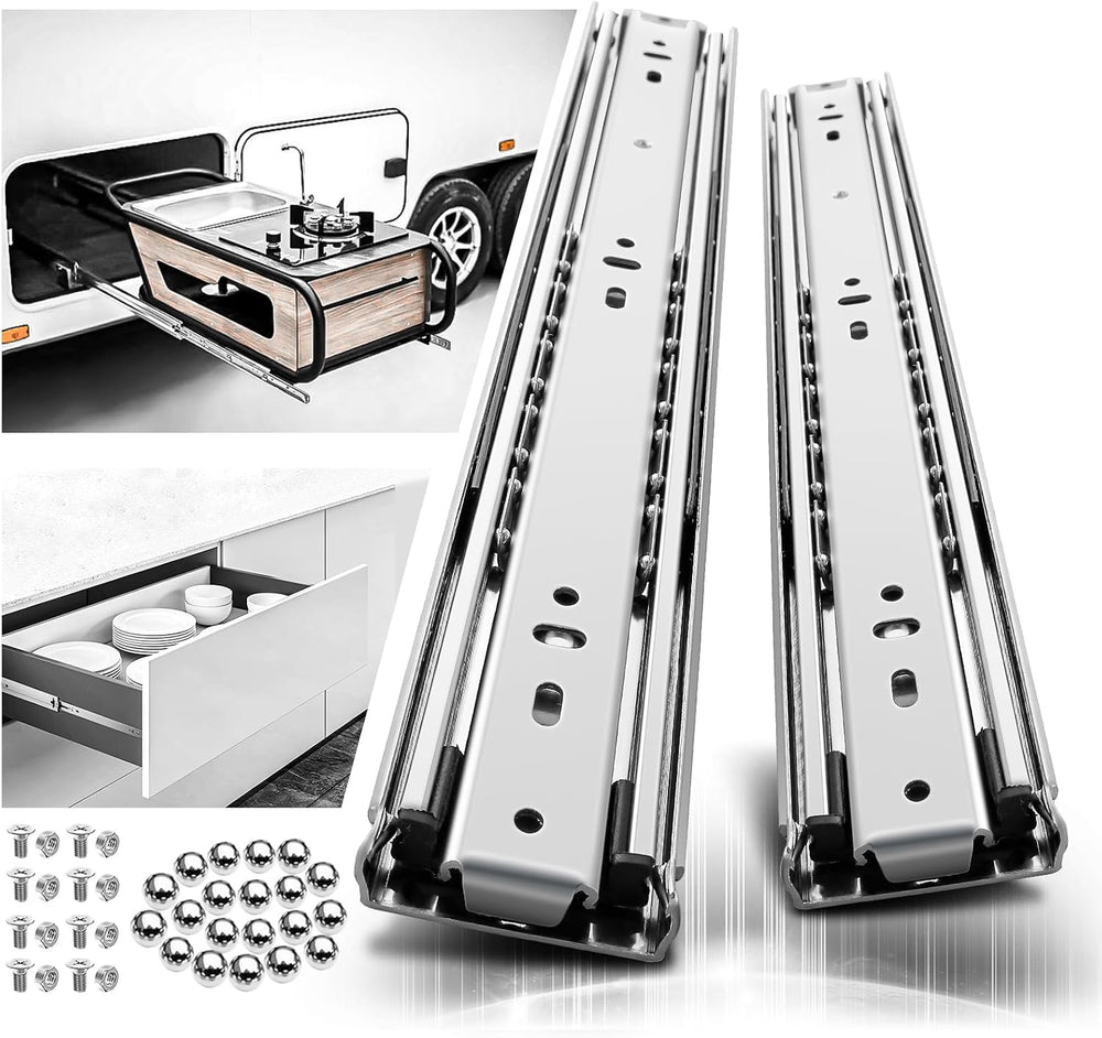 ToBeGreat 1 Pair Heavy Duty Drawer Slides 12 Inch 150 lb Load Capacity Side M...
