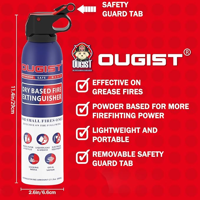 Fire Extinguisher for Home & Vehicle - 600g Fire Extinguisher | Grease &a...