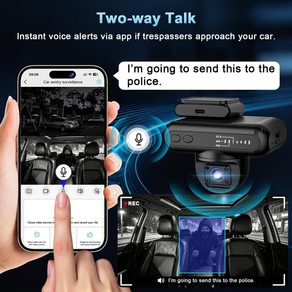 4G LTE Dash Cam with Live View,2K+1080P Front-Inside Car Camera SD/Cloud