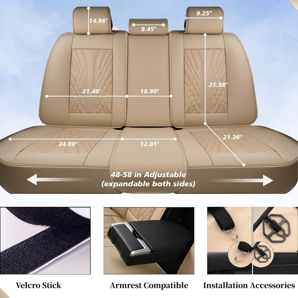 Coverado Car Seat Covers Full Set, 5 Seats Front Seat Cover and Back Seat Cov...