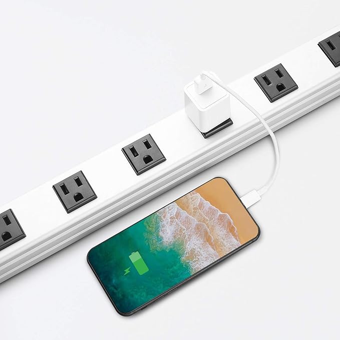 Long Heavy Duty Power Strip, 16 Outlet Large Metal Power Strip, Garage Workshop