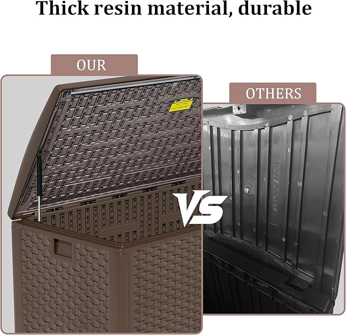 180 Pro Gallon Waterproof Outdoor Storage Bin Resin Deck Box