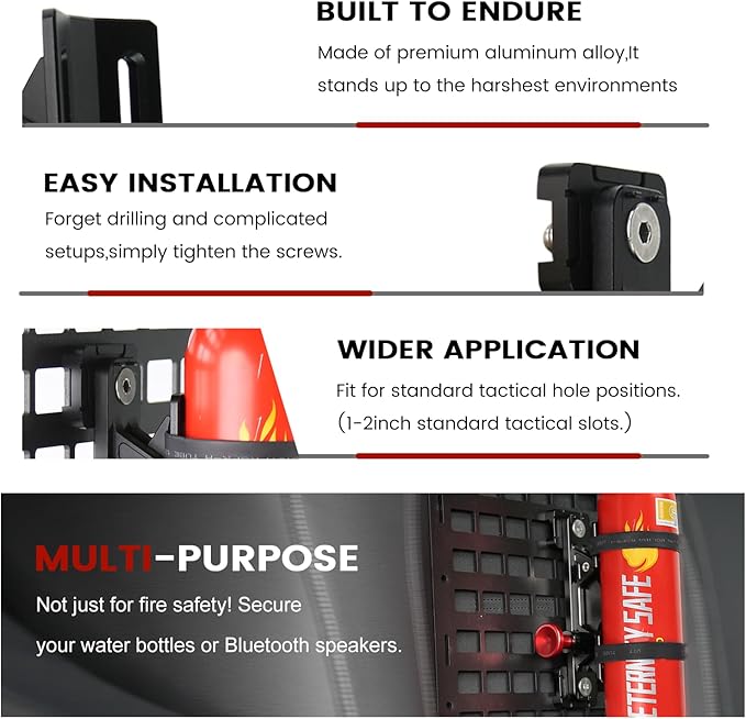MOLLE Panel Fire Extinguisher Mount Kit-Quick Release Car Fire Extinguisher