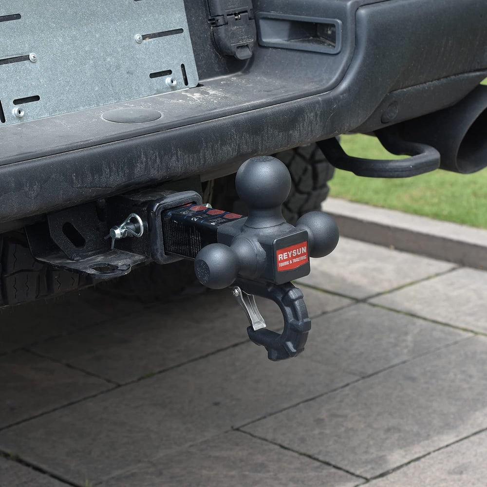 Patented Forged Trailer Hitch Tri-Ball Hitch with Hook: 3 Sizes in 1 Tow Ball...