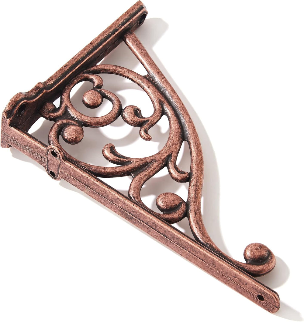 Copper Shelf Brackets 8 Inch 4PCS Heavy Duty Antique Copper Wall Bracket Baro...