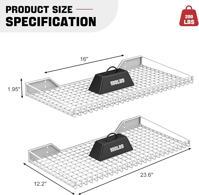 Ultrawall Wall Mounted Storage Shelf (2 Pack)