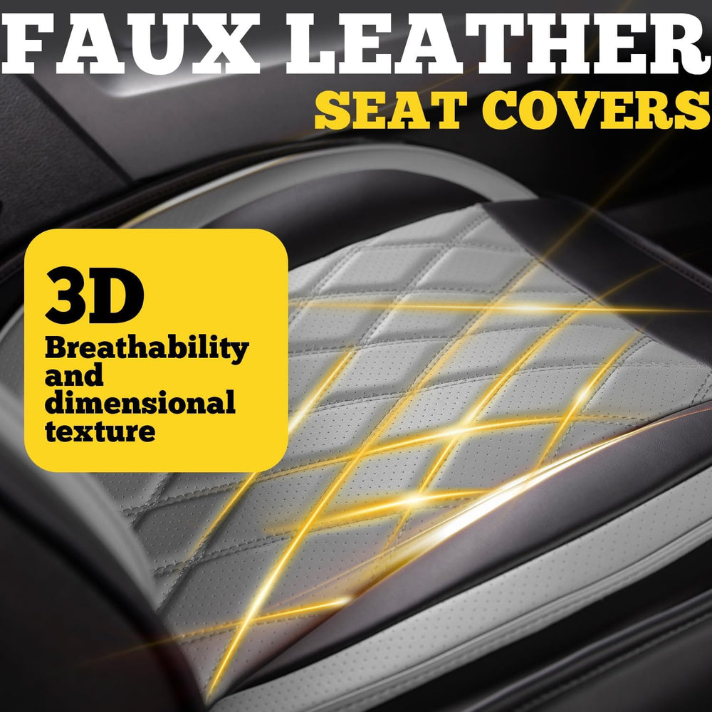 LINGVIDO Car Seat Covers Full Set (5 Seats) - Premium Perforated Nappa Leathe...
