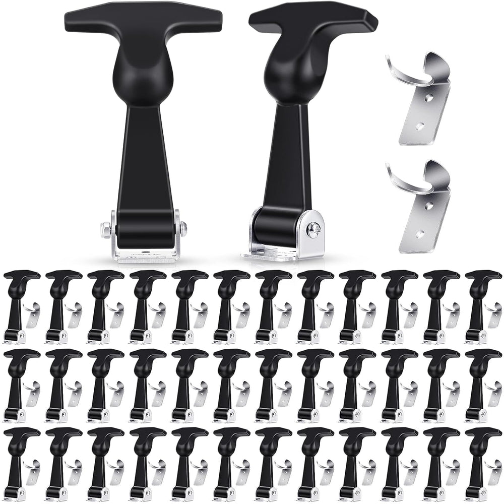 Mudder 40 Pcs Rubber Latches T-Handle Steel Brackets for Hood Cabinet