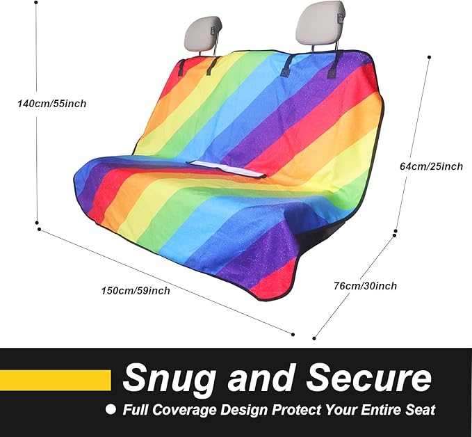 Back Seat Cover for Car Trucks Van SUV, Waterproof Rear Bench Towel Seat Covers