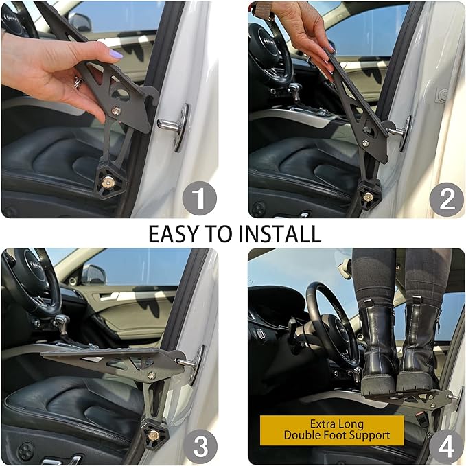 TOOENJOY Universal Fit Car Door Step, Foldable Roof Rack Door Step Up on Door
