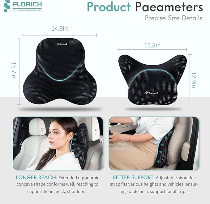 FLORICH Lumbar Support Pillow and Neck Headrest Pillow
