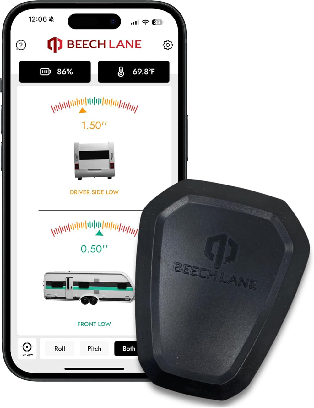 Beech Lane Wireless RV Leveling System, Made in the USA, User-Friendly Phone ...