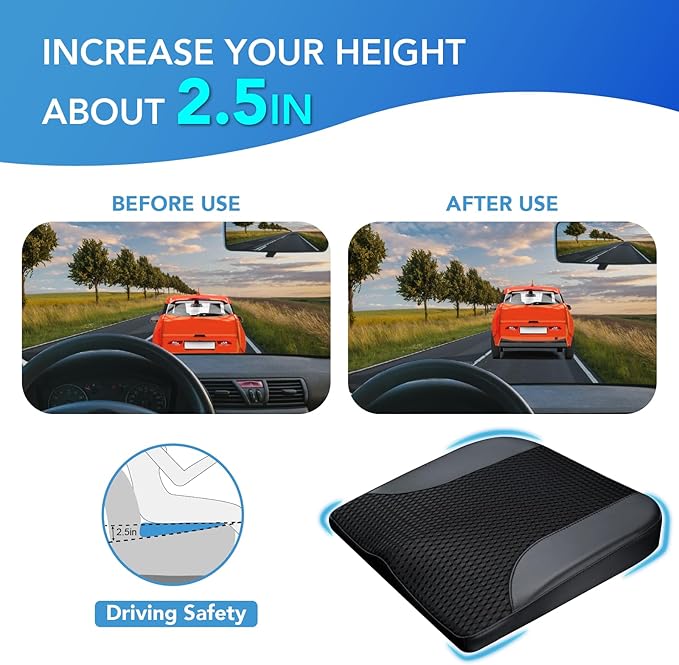 Car Seat Cushion, Comfortable Memory Foam Seat Pillow