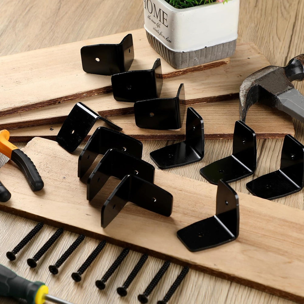 MorningRo 50 Pcs Black Pergola Hardware Rafter Clips Galvanized Steel Rafter ...