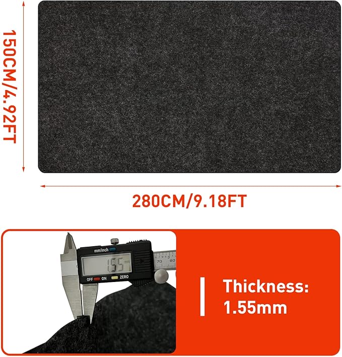 Golf Cart Parking Mat 4.9 ft × 9.1 ft Garage Floor Mat Oil Absorbent Waterproof
