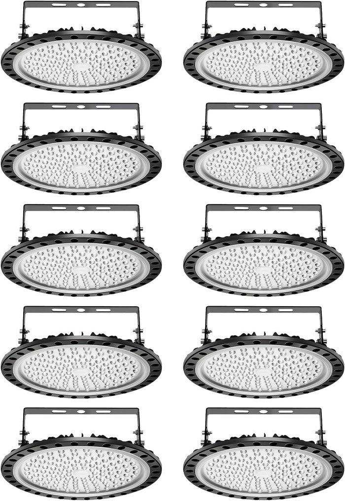 Viugreum High Bay LED Shop Lights, 500W UFO LED High Bay Light 50, 000LM 120V (10 Pack)