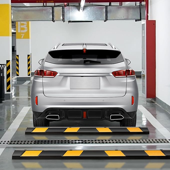 Rubber Parking Curb Garage Floor Stopper, Guide Wheel Stopper