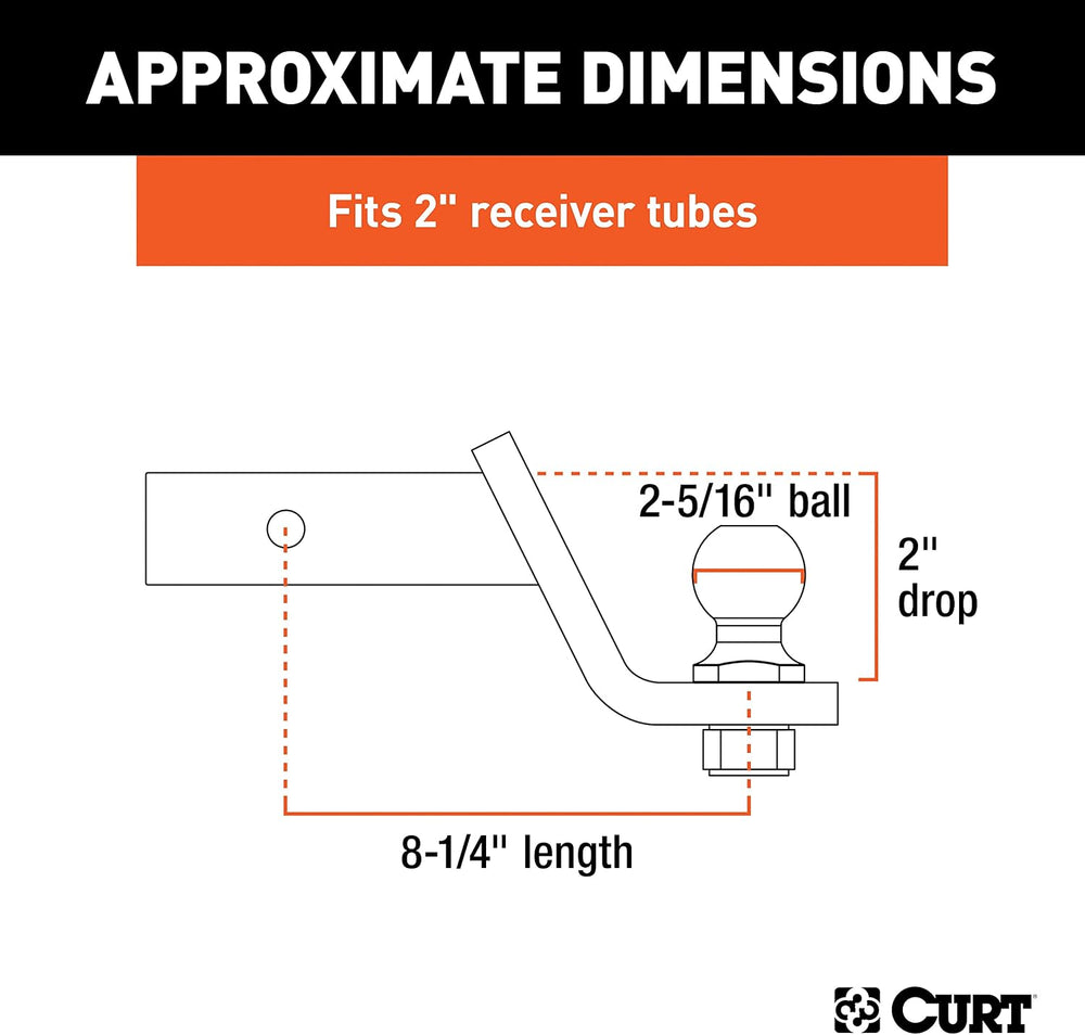 CURT Manufacturing 45041 Class III 2" Loaded Ball Mount with 2-5/16&quot...