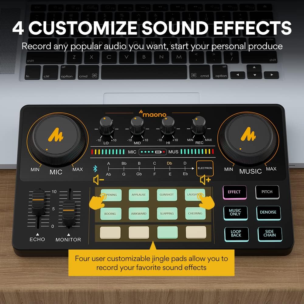 MAONO Podcast Equipment Bundle with Audio Mixer & 3.5mm Mic for Streaming
