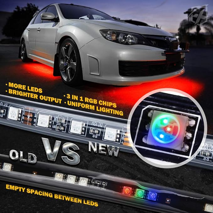 Xprite 4Pcs Underglow LED Lights