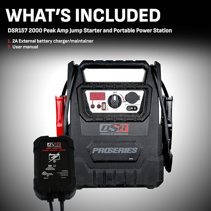Schumacher Electric DSR ProSeries Car Battery Jump Starter, Maintainer &