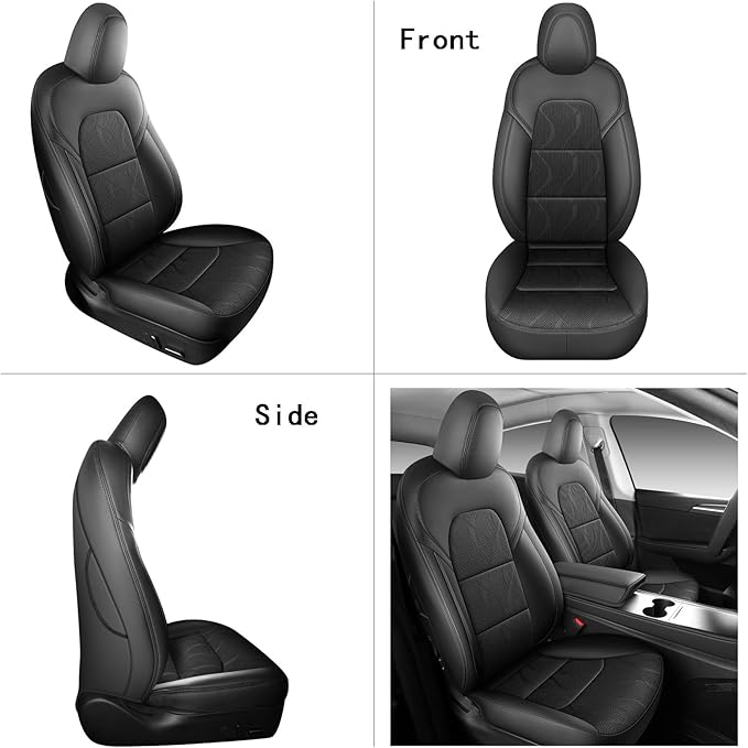 Tesla Model Y Seat Cover Full Set, Faux Leather Tesla Car Seat Cover, Perfect