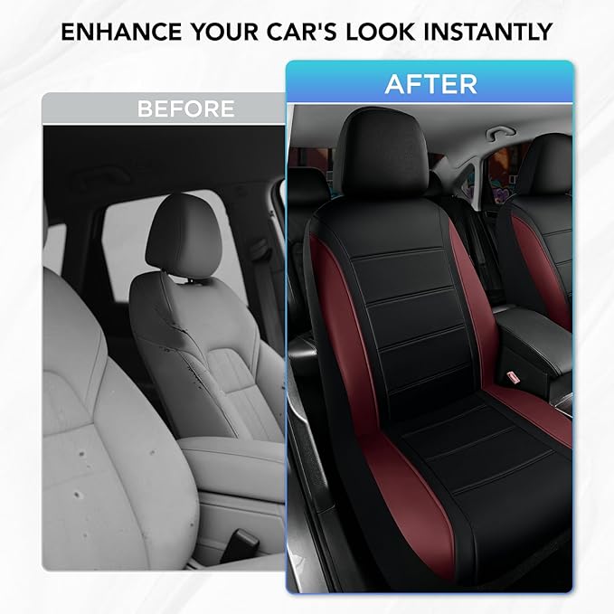 Road Comforts Leather Seat Covers, Breathable Car Seat Covers Front Seat