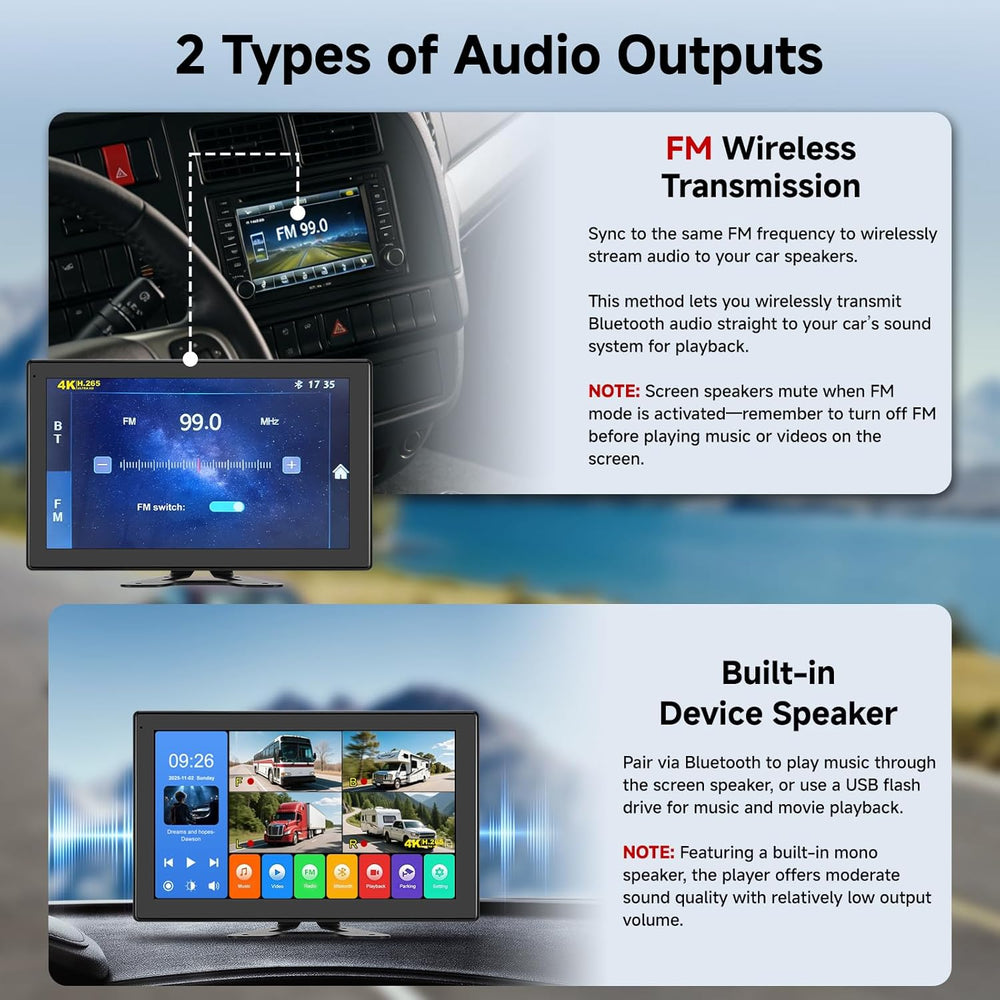 10.1 Inch 4K Touch Screen Wired RV Backup Camera System