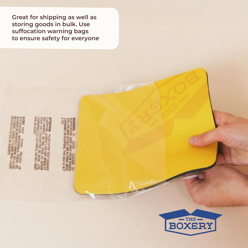 The Boxery 10x12'' Self Seal Clear 1.5Mil Poly Bags with Suffocation ...