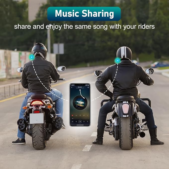 TK-X4SC Motorcycle Bluetooth Headset, 6 Riders 2000m Helmet Group Intercom