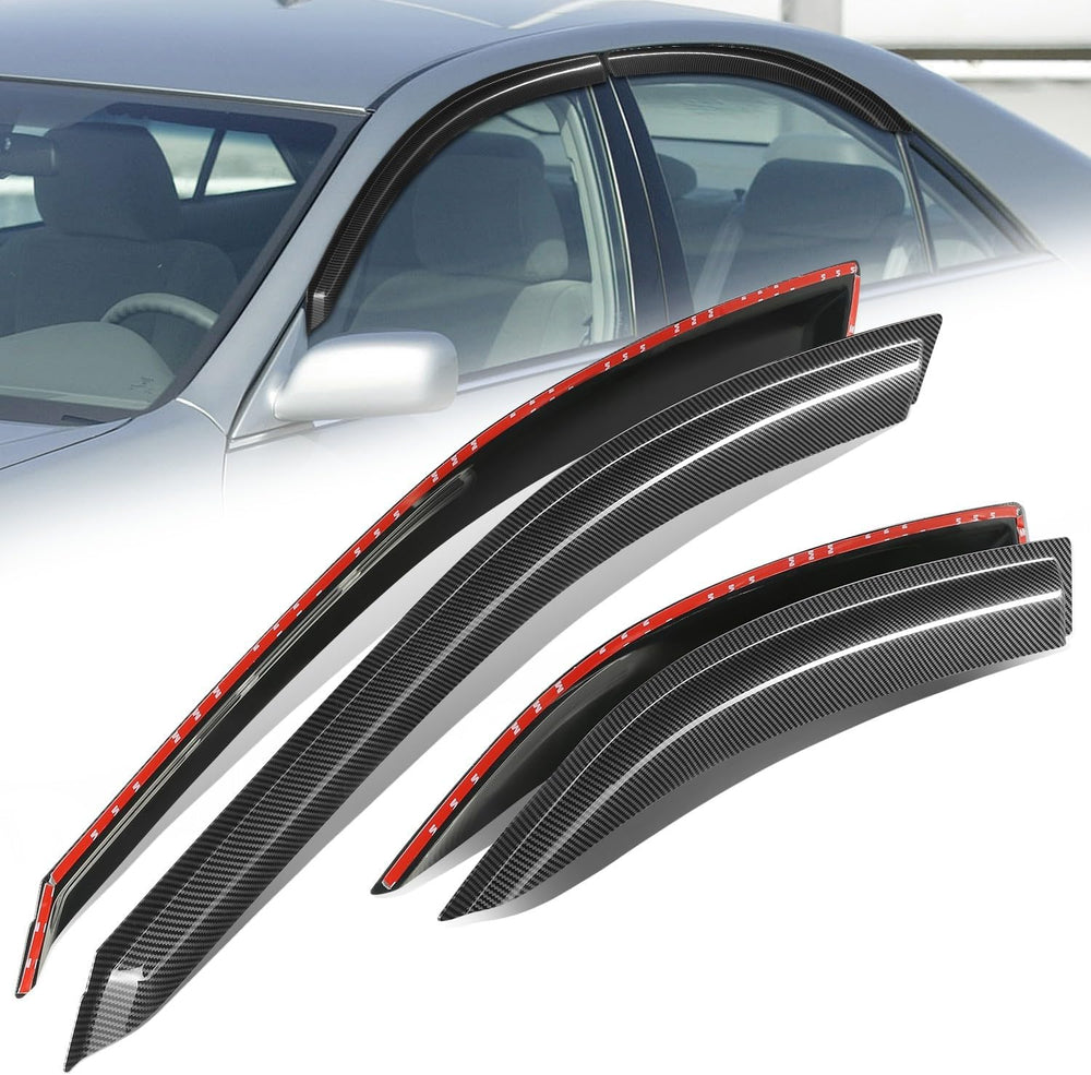 Auto Dynasty 4Pcs Carbon Fiber Pattern Window Visors Compatible